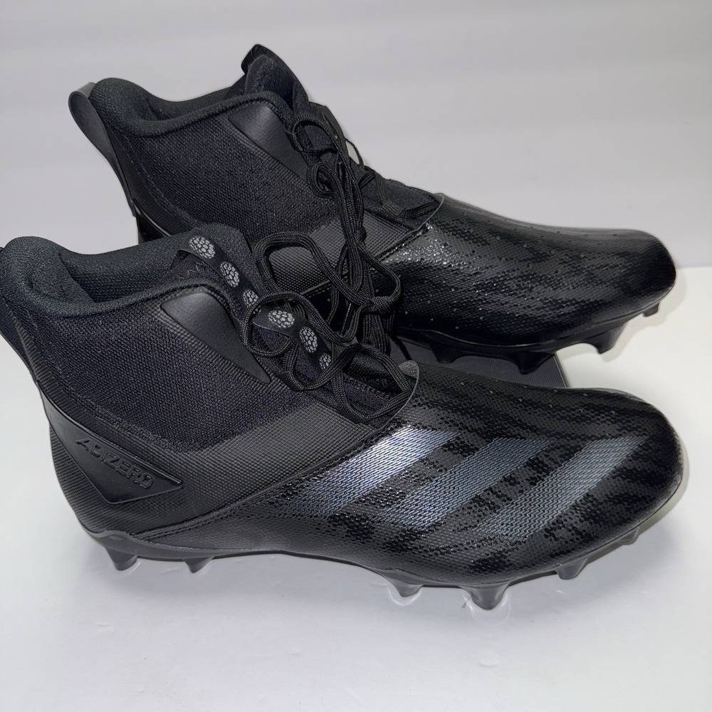 Adidas Adizero Chaos Mid Black Silver Football Cleats Men's‎ Size 13 ID9103 NEW